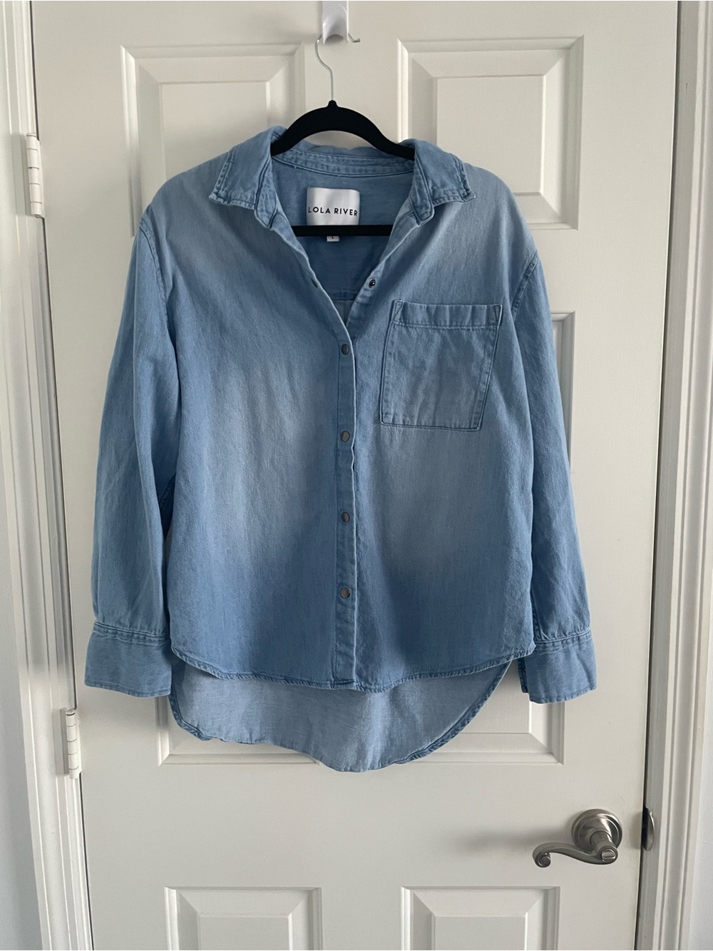 Lola River Light Blue Denim Button-Down Shirt